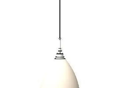 30s style cream pendant light Low-poly 3D model