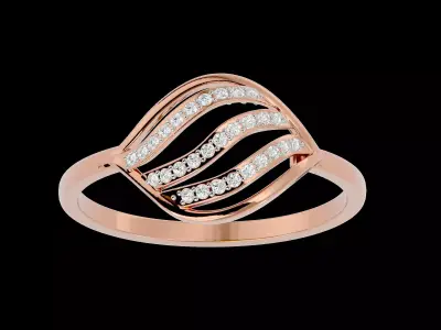 Light Minimalist Diamond Ring 3D print model 39