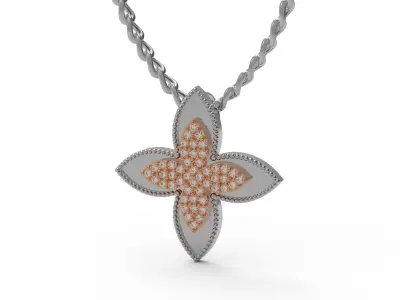 Pendant rose gold watch 3D print model