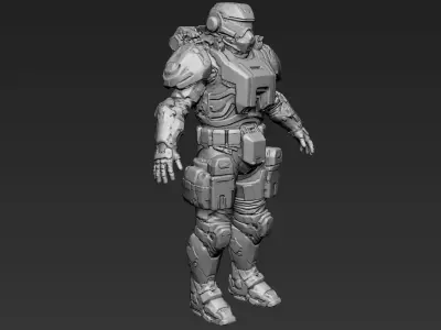 Sci-Fi Military Armour Basemesh 006 3D model
