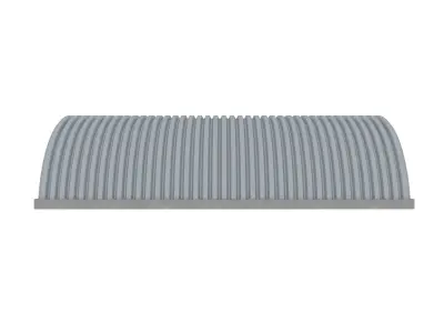 Hangar arched metal building with wooden door 3D model