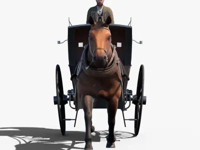  Carriage Hansom Cab (animated) 