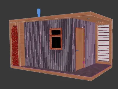 Bathhouse wooden shed 3D model