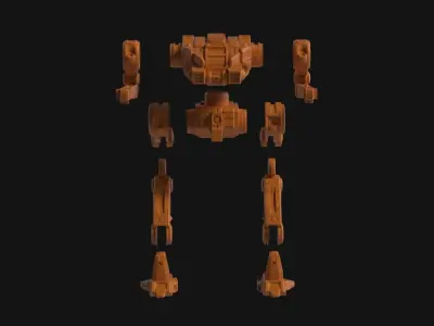 Mech- Darkest Goat with free pilot and interchangeable weapons 3D print model