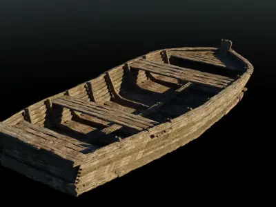 Dock and Boat 3D model