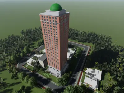 Apartment Building 3d Model Low-poly 3D model