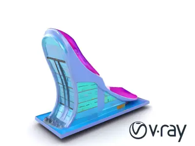 Futuristic Skyscraper Module with Dynamic Facade Model Pack Low-poly 3D model