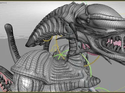 Alien Xenomorph Low-poly 3D model