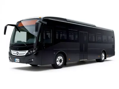 Sleek Black Bus model pack Low-poly 3D model