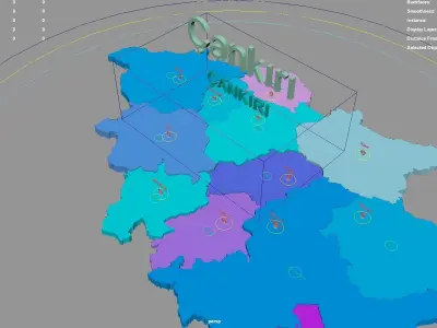 Cankiri  Central Anatolia Region  Turkey map region geography 3D model