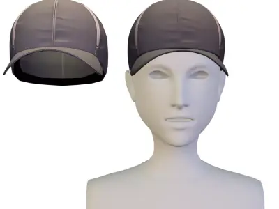 Cartoon High Poly Subdivision Black Baseball Low-poly 3D model