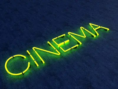 Cinema Neon Sign Low-poly 3D model