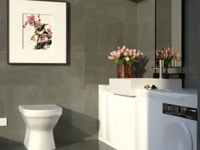 Modern Washroom Low-poly 3D model