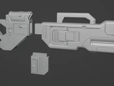 Sci-Fi Blaster 3D print model