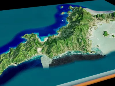 Seychelles Mahe Island 3d model Low-poly 3D model