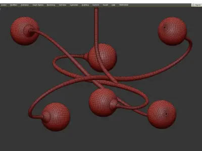 SOLAR STORM CHANDELIER Low-poly 3D model