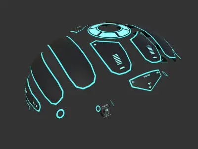 Scifi Parachute A09 Projection  - Character Accessories Design Low-poly 3D model