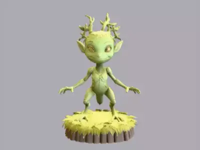 Articulated Forest Sprite 3D Model Print-Ready  Low-poly 3D model
