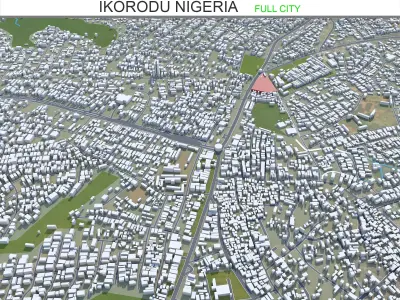 Ikorodu Nigeria 30km Low-poly 3D model