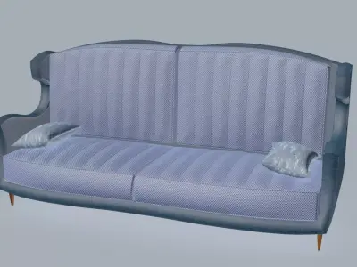 Nordic Wingback Sofa 3D model