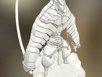 Sci-fi Samurai  low-poly  Low-poly 3D model
