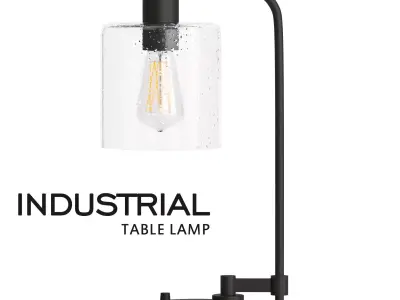 Industrial Table Lamp Low-poly 3D model