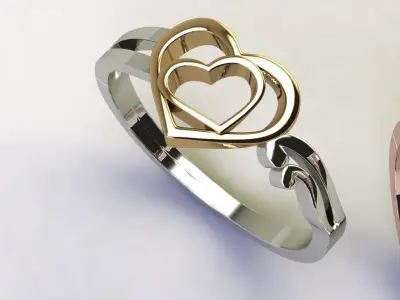 Heart ring 17 3D print model