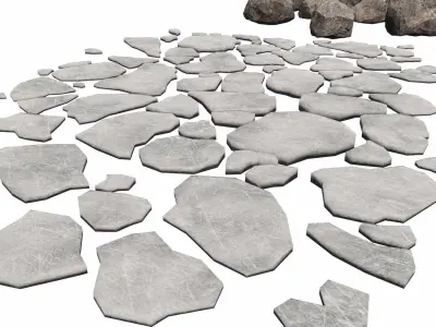 stone rocks granite landscape 3d model 3D model
