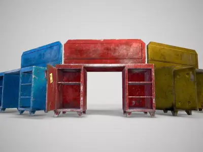 Old Metal Table Low-poly 3D model