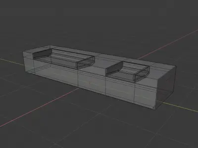 Concrete Outdoor Bench Low-poly 3D model