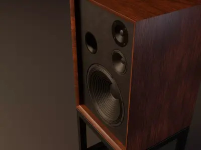 Vintage Hi-Fi Speakers - No Brand 3D model