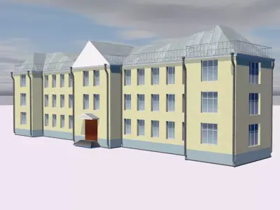 Flat house Low-poly 3D model