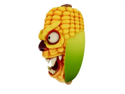 corn cob monster Low-poly 3D model