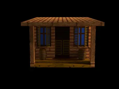 cowboy house mini Low-poly 3D model