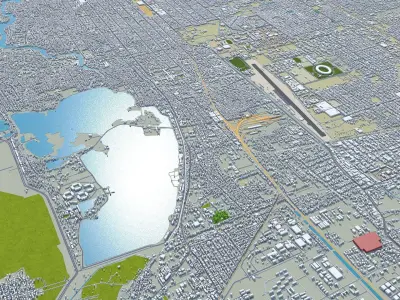 Mandalay Myanmar Burma 30km Low-poly 3D model