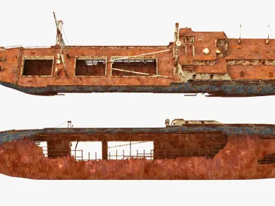  Rusted Cargo Shipwreck Vessel Old Rust Blue 
