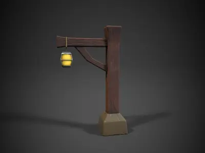 Fantasy Light Pole 01 Low-poly 3D model