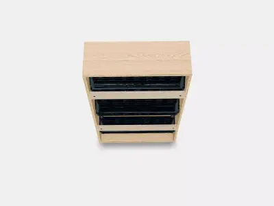 STALL Shoe cabinet with 3 compartments 1 Low-poly 3D model