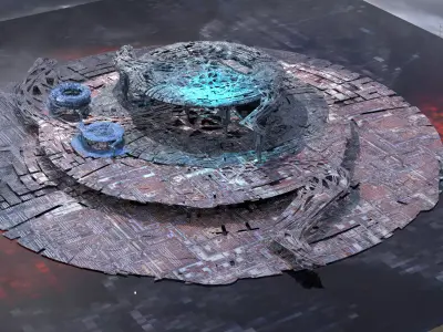 Genma Temple sci fi arena base 4 3D model