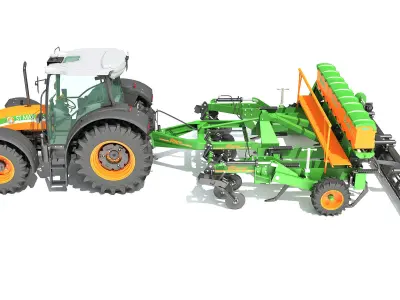 Stara Tractor with Seed Drill 3D model