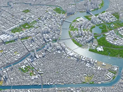 Ho Chi Minh Downtown Vietnam Low-poly 3D model