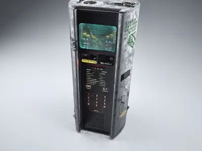Cyberpunk Public Phone Terminal 3D model