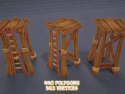 Stylized towers asset Low-poly 3D model