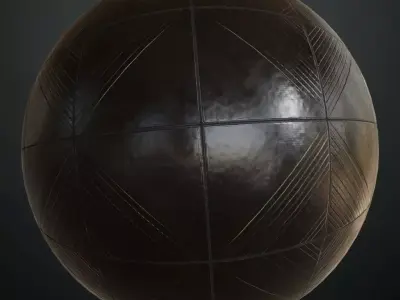 Modern Black Etched Geometric Metal Panel PBR Seamless Texture