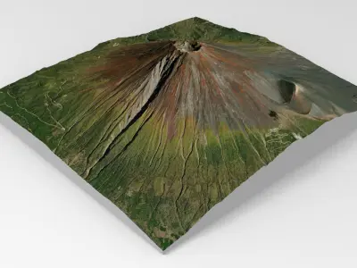 Mountain landscape Volcano Fuji Japan 3D model