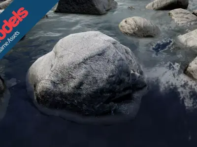 Unimodels River Rocks vol 1 Unity Version Low-poly 3D model