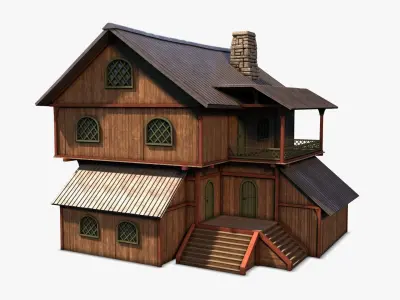 cottage 01 Low-poly 3D model