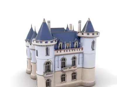 Majestic Scarlet Castle model pack Low-poly 3D model