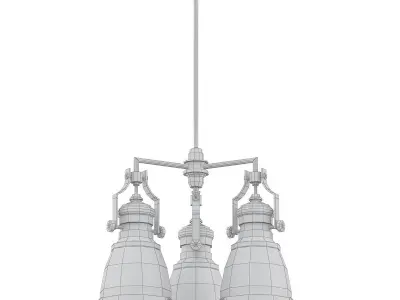 Chadwick 3 three light chandelier with chrome shades 3D model