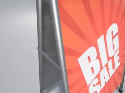 Sidewalk sign Low-poly 3D model